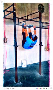Toes to bar at CrossFit Acro